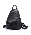 Genuine Leather Daily Casual Backpack For Women Classic Black Vintage Knapsack High Quality