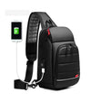 Men Chest bag for 9.7" iPad USB Charging Short Trip Messenger Bags Water Repellent Crossbody Bag