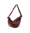 Spring Woman New Wine Red Black Color Wide Single Strap Zipper Half Moon PU Leather Chest Bag