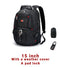 Crossten 15.3" Laptop Waterproof USB Charge Port Swiss-style Multifunctional Backpack