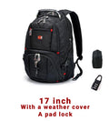 Crossten 17.3" Laptop Waterproof USB Charge Port Swiss-Style Multifunctional Backpack