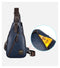 Men Fashion Crossbody Bag Theft proof Rotatable Button Open Leather Shoulder Bags Chest Waist Pack