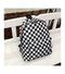 Black & White Lattice Nylon Daypack for Women High Quality Big Capacity Waterproof Backpack