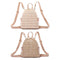 Ladies Fashion Straw Pearl Backpack Zipper Travel Casual Summer Multifunction Shoulder Bag