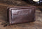 Quality Cowhide Men Clutch Wallets Genuine Leather Long Purses Business Large Capacity Wallet Double Zipper Phone Bag For Male